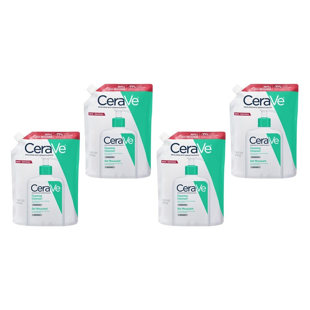CeraVe Foaming Cleanser Eco-Recharge Refill 473mL Pack of 4