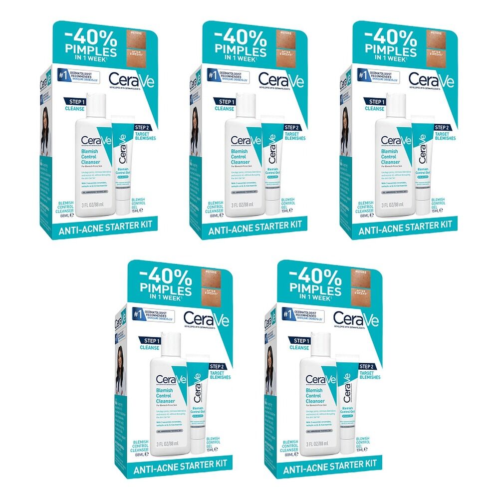 CeraVe Anti-Acne Starter Kit 2 Piece Set Pack of 5