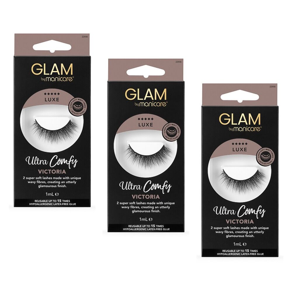 Glam by Manicare Ultra Comfy Lash Victoria Pack of 3
