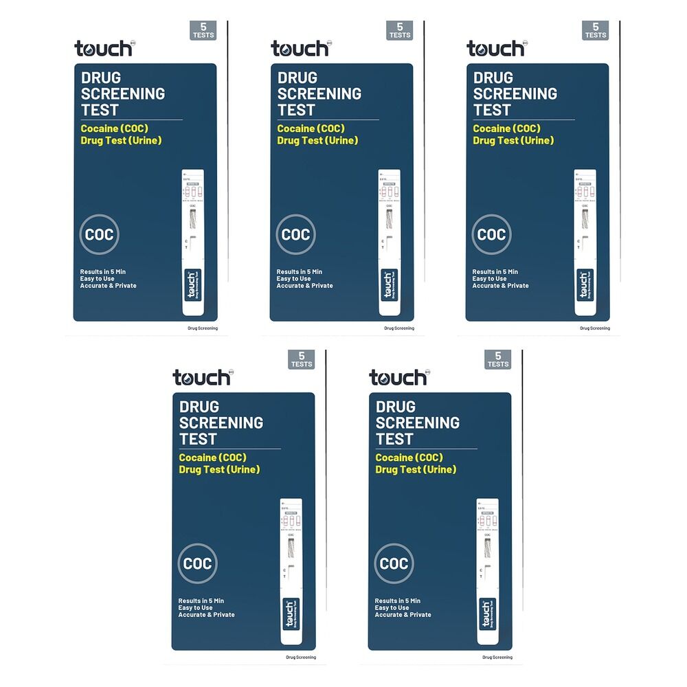 TouchBio Cocaine (COC) Urine Drug Screening Test, Five Tests Pack of 5