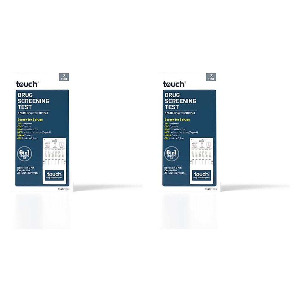 TouchBio 6 Multi-Drug Screening Test Urine 3 Tests Pack of 2