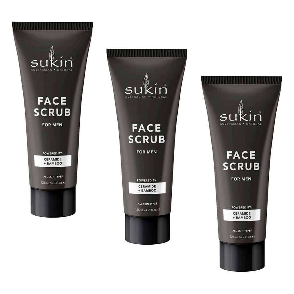 Sukin Men's Face Scrub 125mL Pack of 3