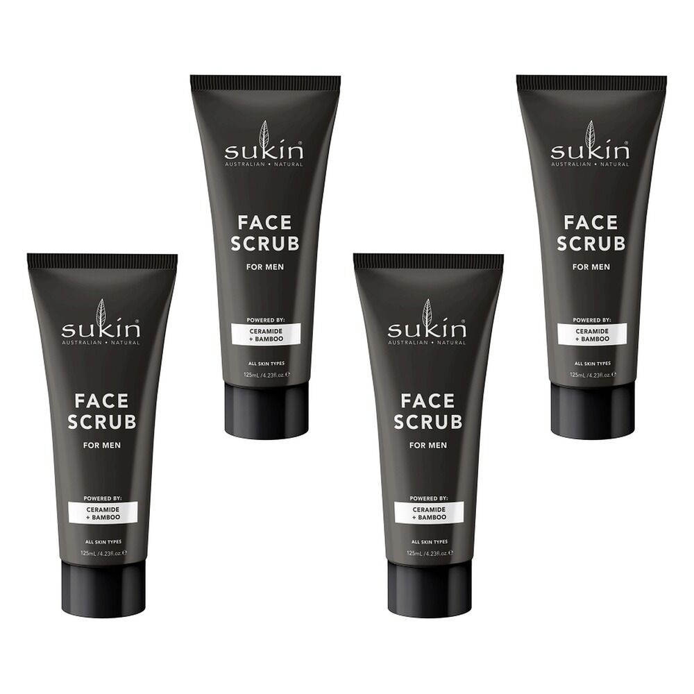Sukin Men's Face Scrub 125mL Pack of 4