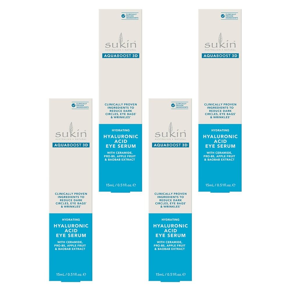 Sukin AquaBoost 3D Hyaluronic Acid Eye Serum 15mL Pack of 4