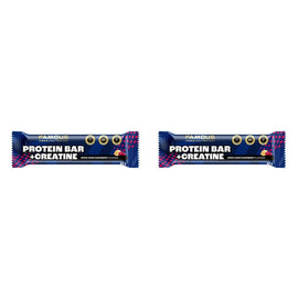 Famous Nutrition Creatine Protein Bar White Chocolate Raspberry 60g Bundle of 2