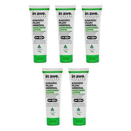 In Awe Kakadu Plum Mineral Sunscreen Lotion SPF50+ 75g Pack of 5