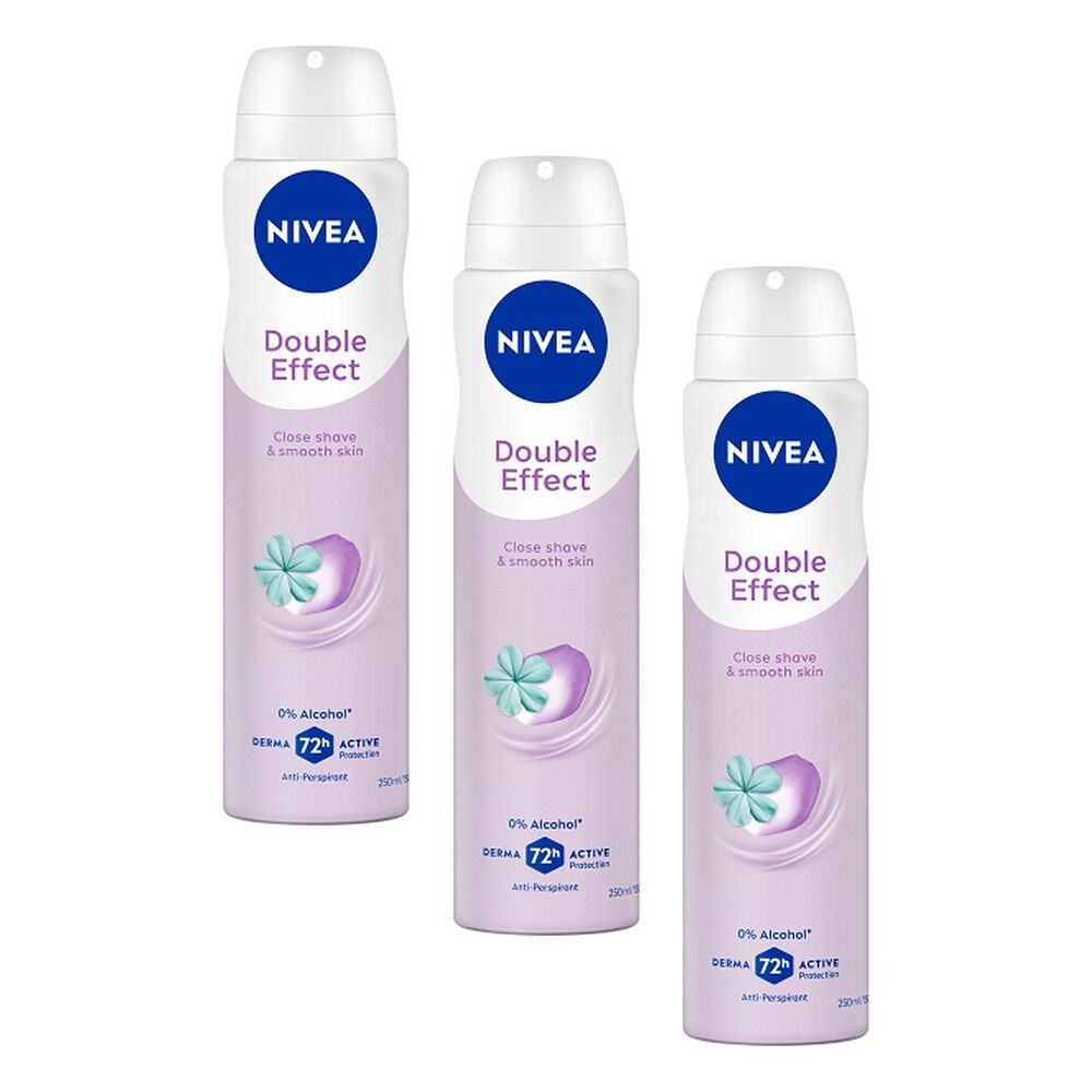 Nivea Double Effect 72H Anti-Perspirant 250mL Pack of 3