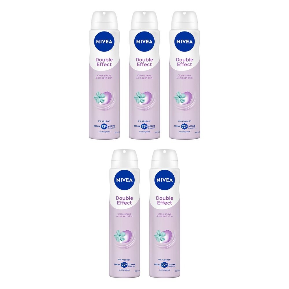 Nivea Double Effect 72H Anti-Perspirant 250mL Pack of 5