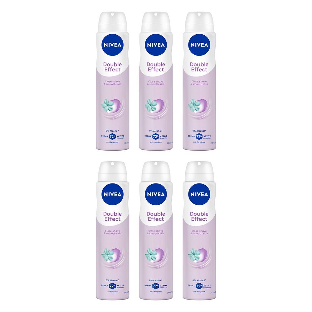 Nivea Double Effect 72H Anti-Perspirant 250mL Pack of 6