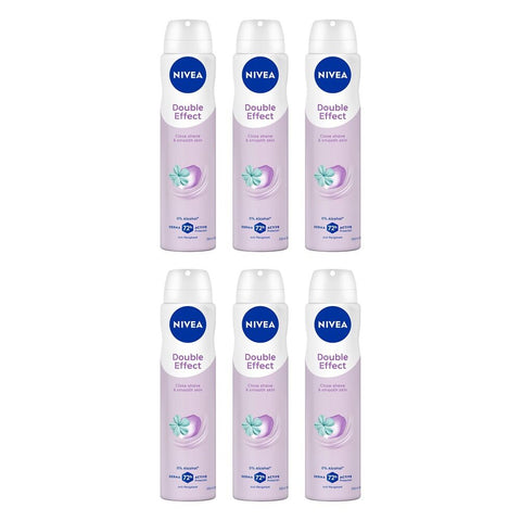 Nivea Double Effect 72H Anti-Perspirant 250mL Pack of 6