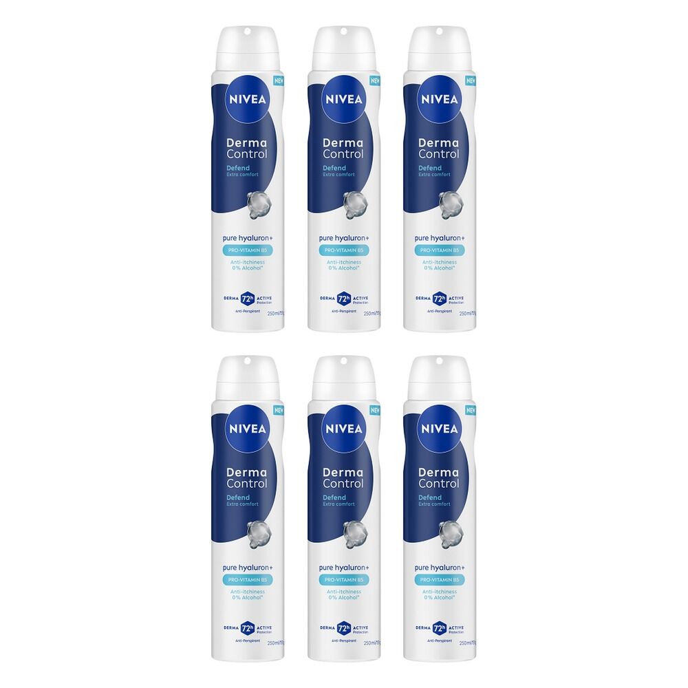 NIVEA Deodorant Derma Control Defend 250mL Pack of 6