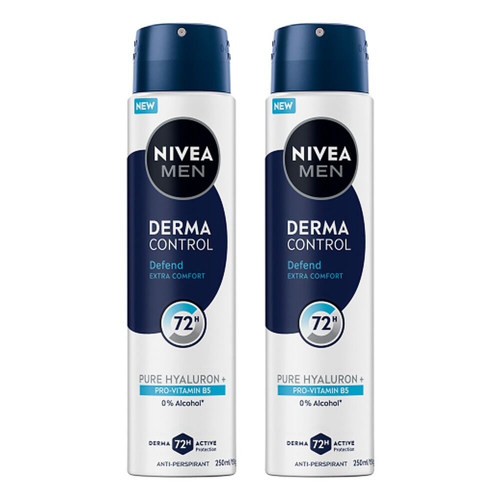 NIVEA Men Derma Control Defend Aerosol 250mL Pack of 2