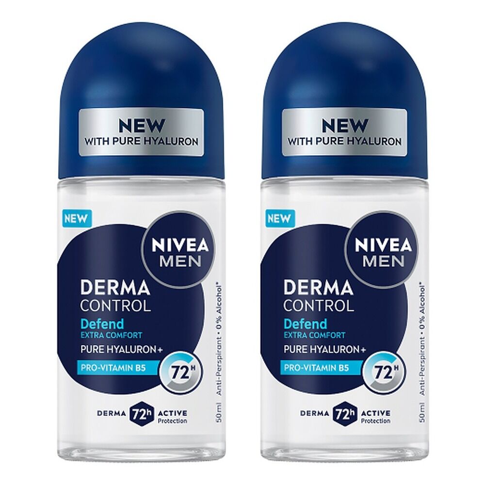 NIVEA Men Derma Control Defend Roll On 50mL x 6 Bundle of 2