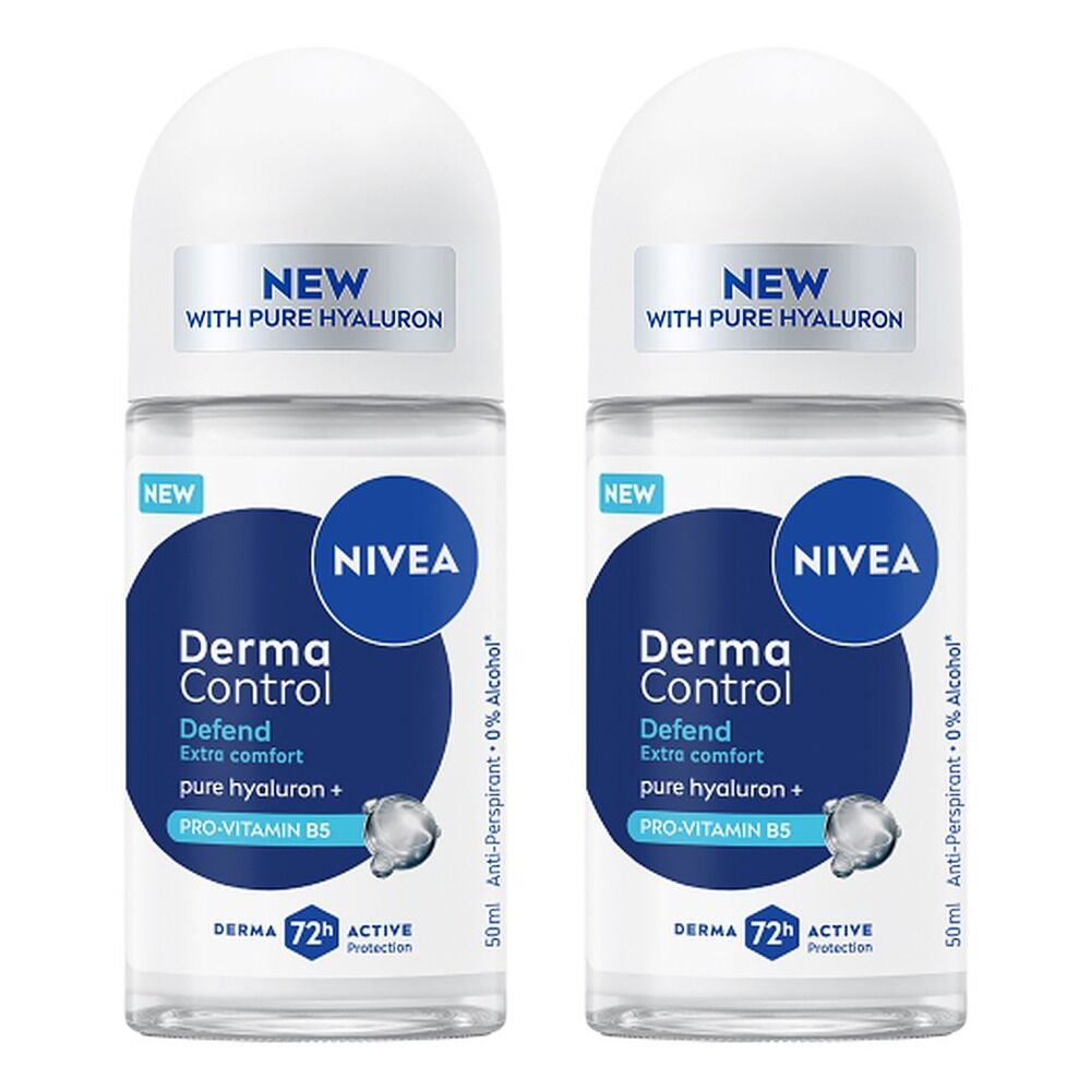 NIVEA Derma Control Defend Roll On 50mL Pack of 2
