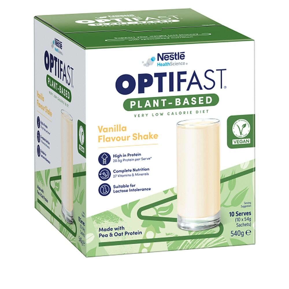 Optifast VLCD Plant-Based Vanilla Flavour Shake 10 x 54g