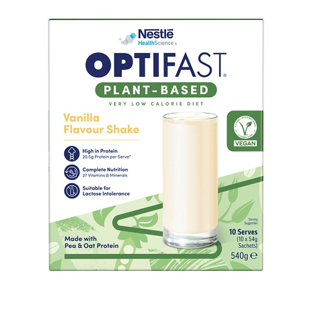 Optifast VLCD Plant-Based Vanilla Flavour Shake 10 x 54g