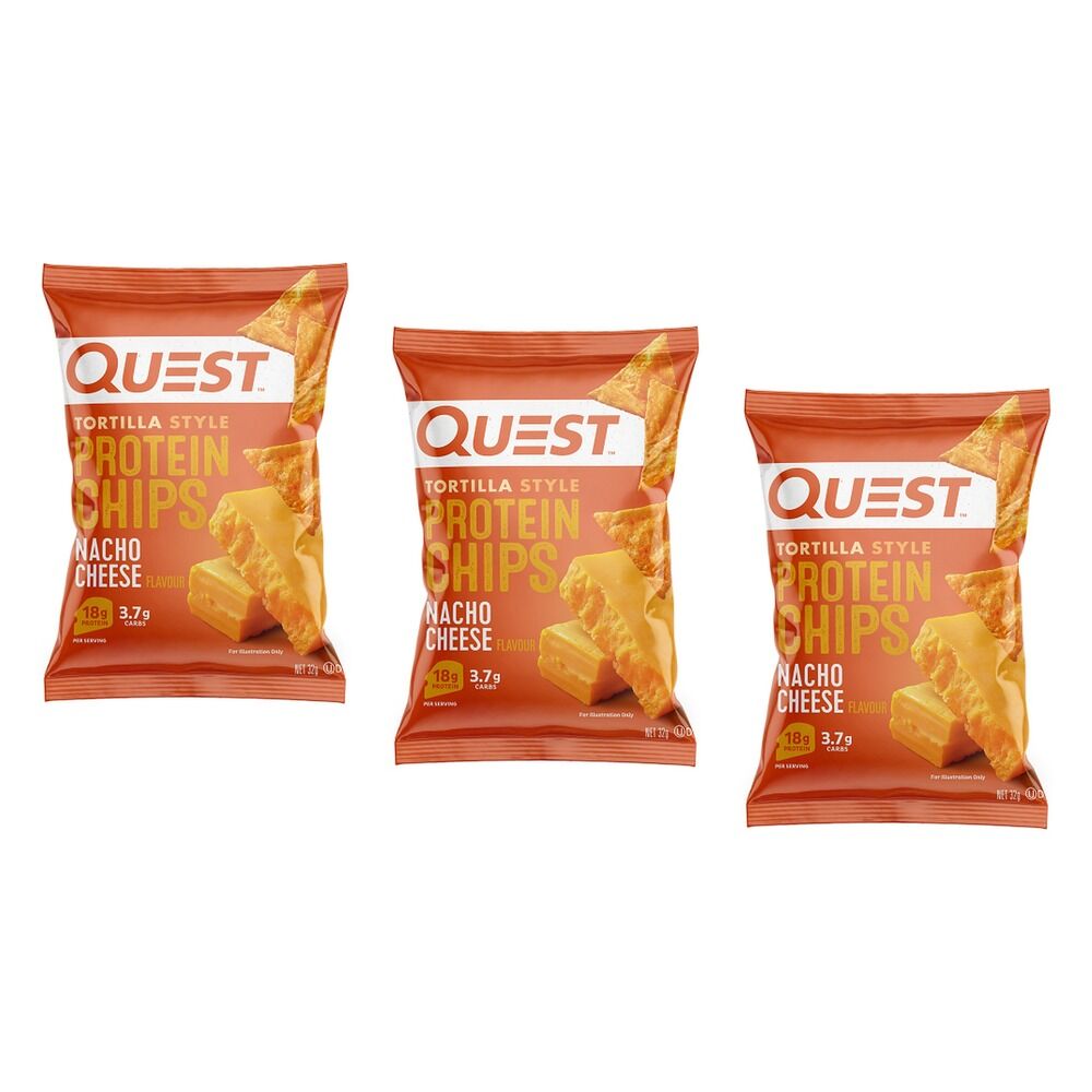Quest Tortilla Nacho Cheese 32g x 8 Bundle of 3