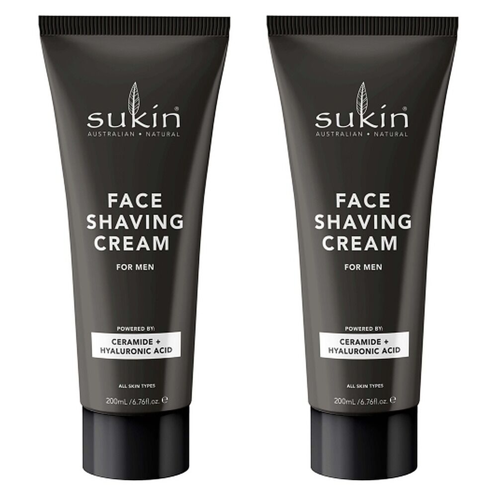 Sukin Men's Shaving Cream 200mL x 6 Bundle of 2