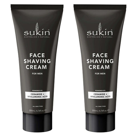 Sukin Men's Shaving Cream 200mL x 6 Bundle of 2
