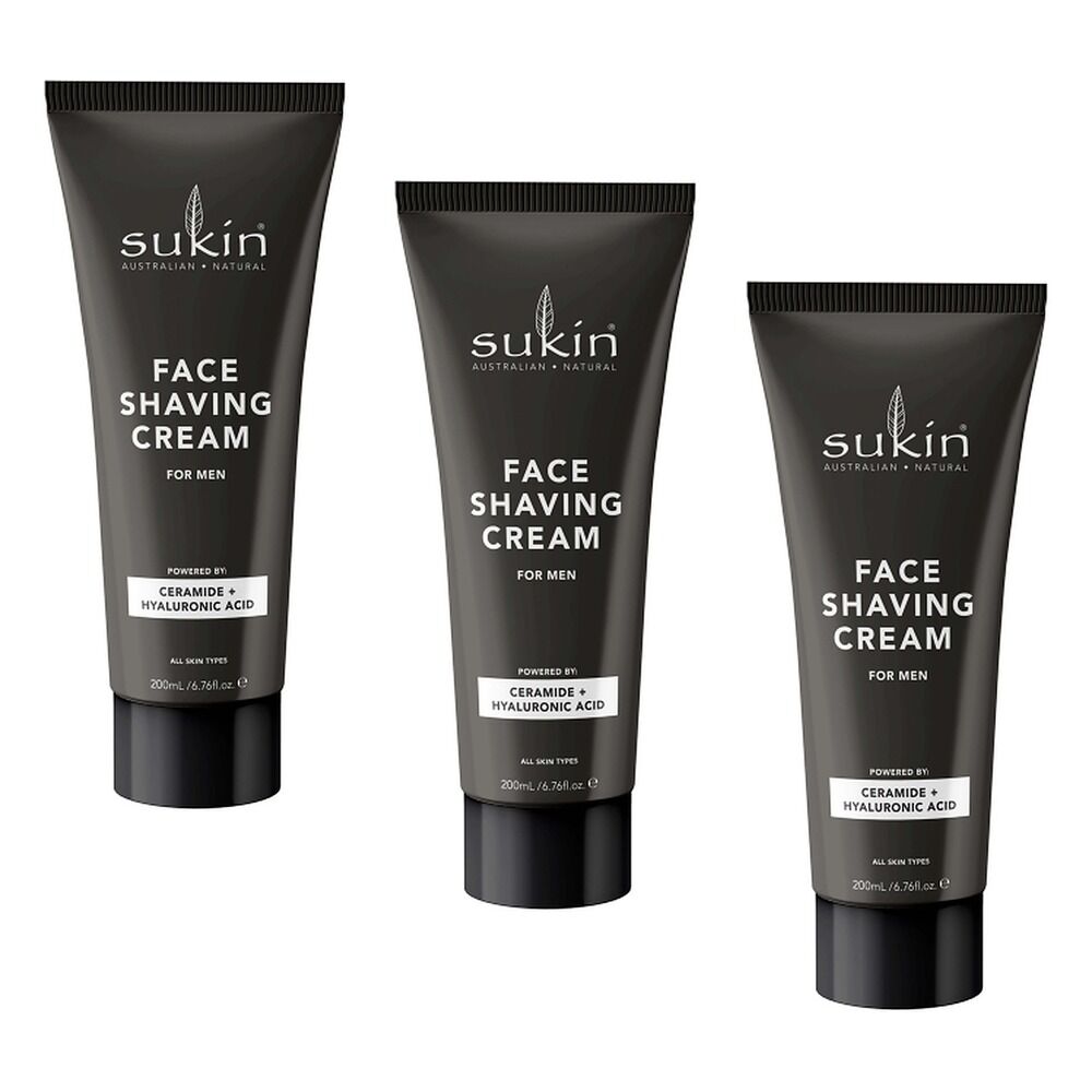 Sukin Men's Shaving Cream 200mL x 6 Bundle of 3