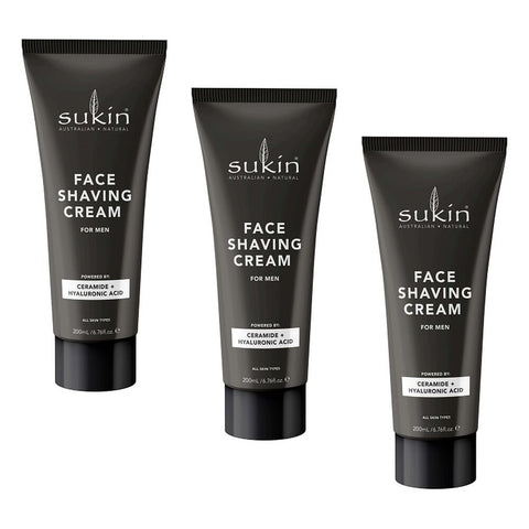 Sukin Men's Shaving Cream 200mL x 6 Bundle of 3