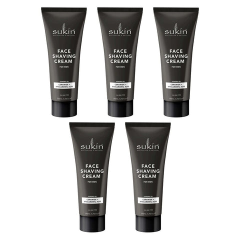 Sukin Men's Shaving Cream 200mL x 6 Bundle of 5