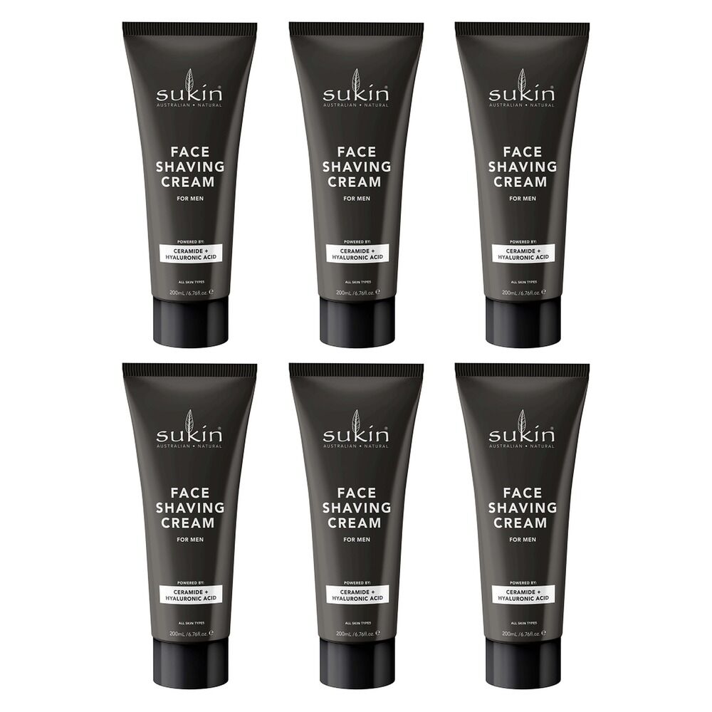 Sukin Men's Shaving Cream 200mL x 6 Bundle of 6