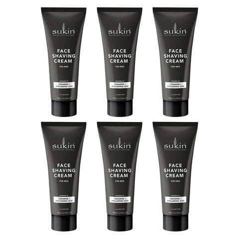 Sukin Men's Shaving Cream 200mL x 6 Bundle of 6