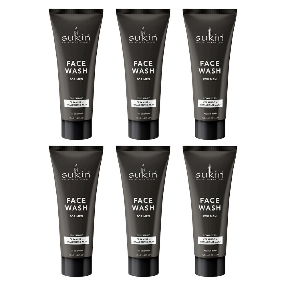 Sukin Men's Face Wash 125mL x 6 Bundle of 6