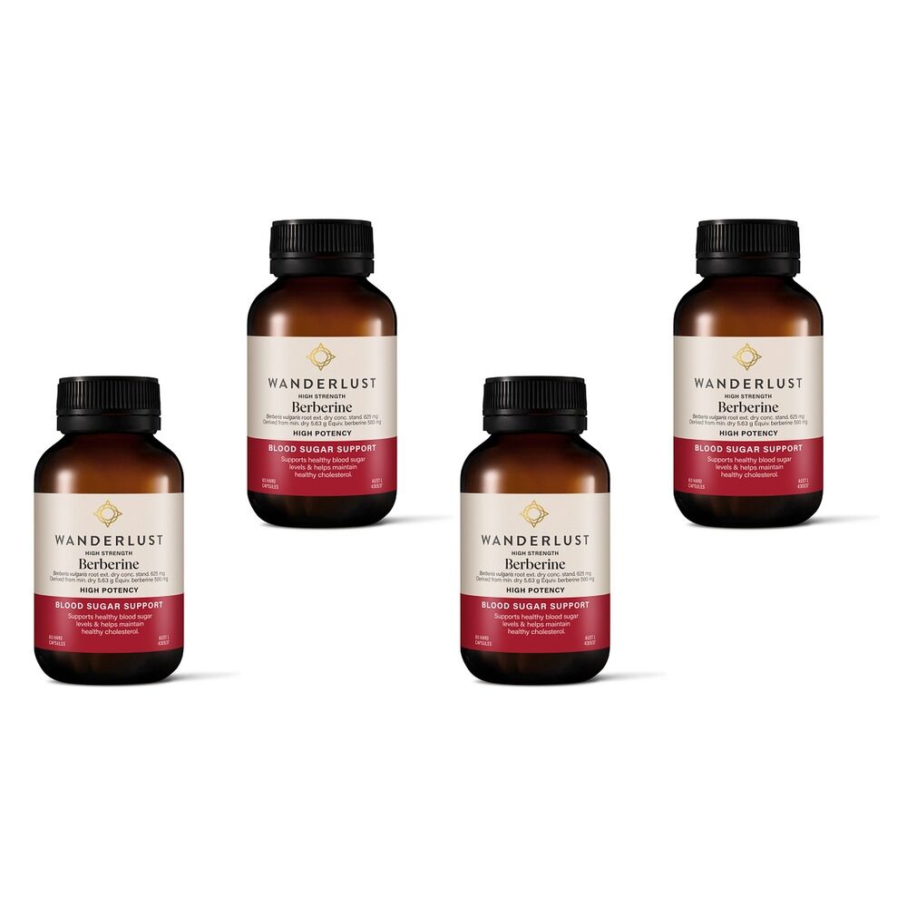 Wanderlust High Strength Berberine 60 Capsules Pack of 4