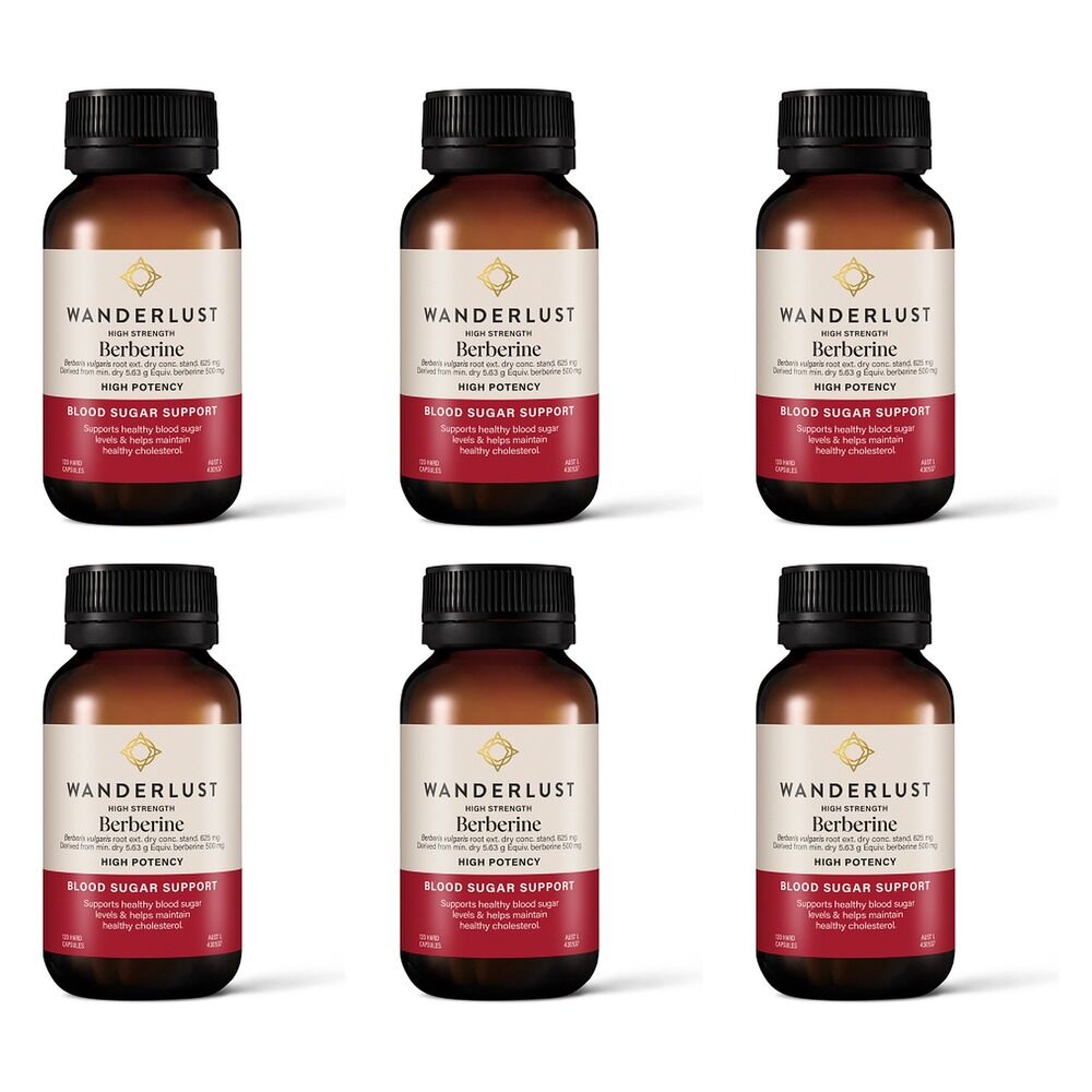 Wanderlust High Strength Berberine 120 Capsules Pack of 6