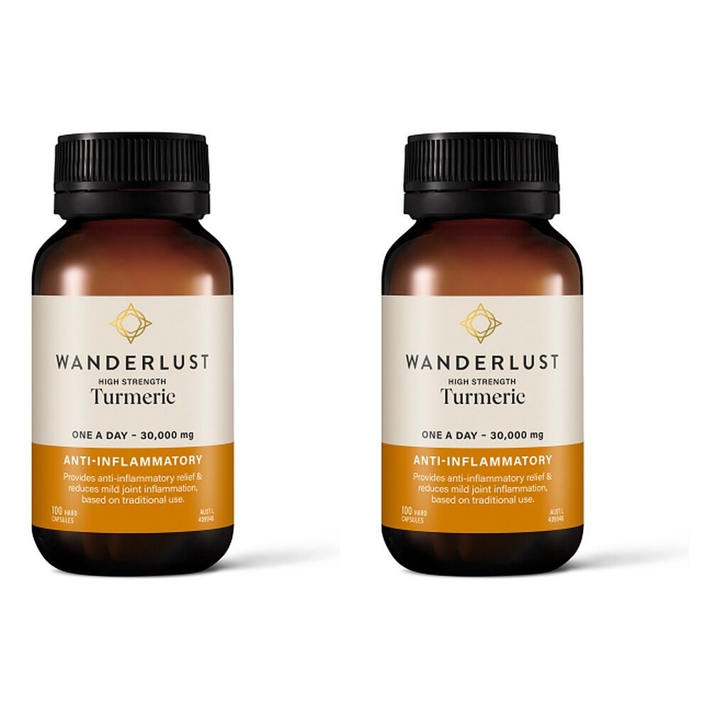 Wanderlust High Strength Turmeric 100 Capsules Pack of 2