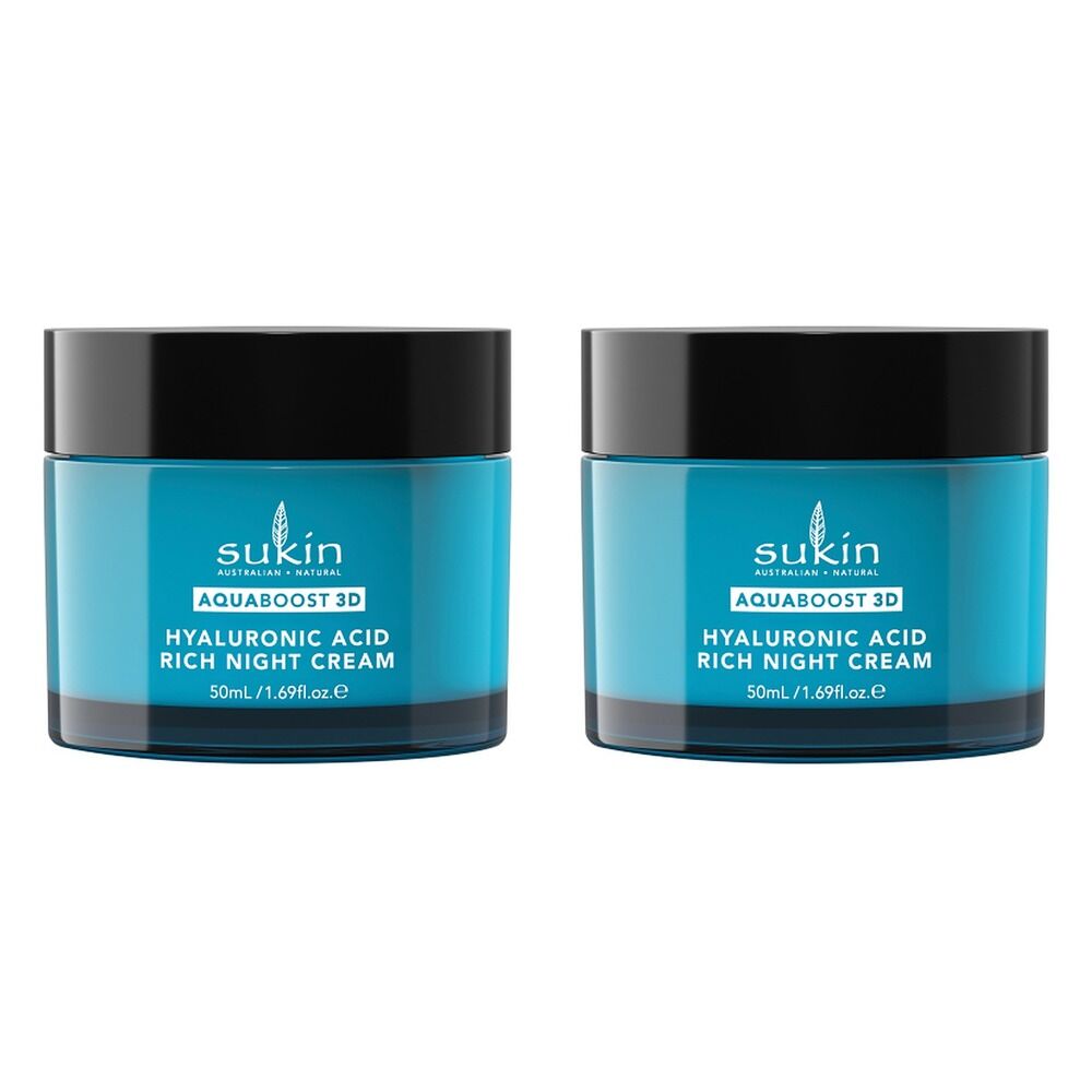 Sukin AquaBoost 3D Hyaluronic Acid Rich Night Cream 50mL Pack of 2