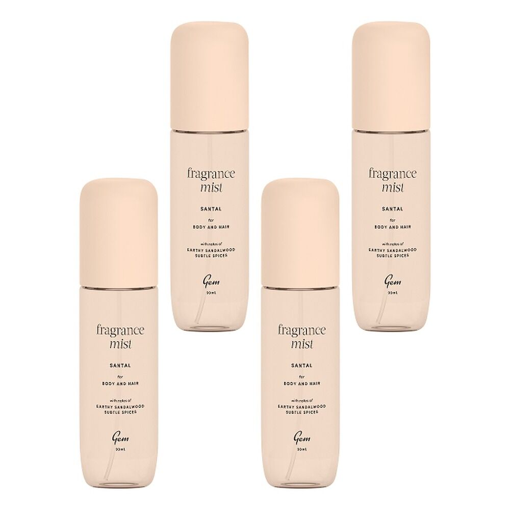 GEM Santal Fragrance Mist 90mL Pack of 4