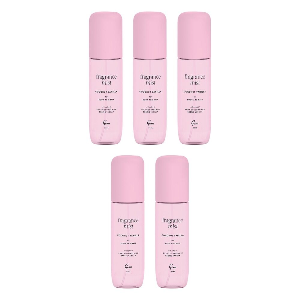 GEM Coconut Vanilla Fragrance Mist 90mL Pack of 5