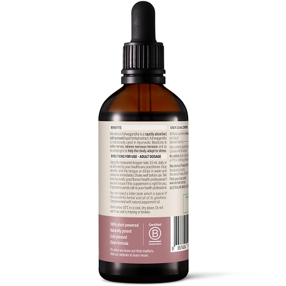 Wanderlust Ashwagandha Liquid Herbal Extract 140mL