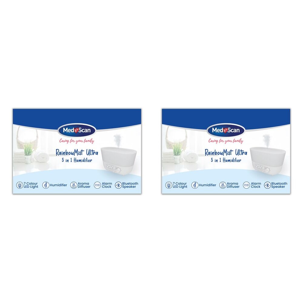 Medescan Rainbow Mist Ultra 5 in 1 Humidifier Pack of 2