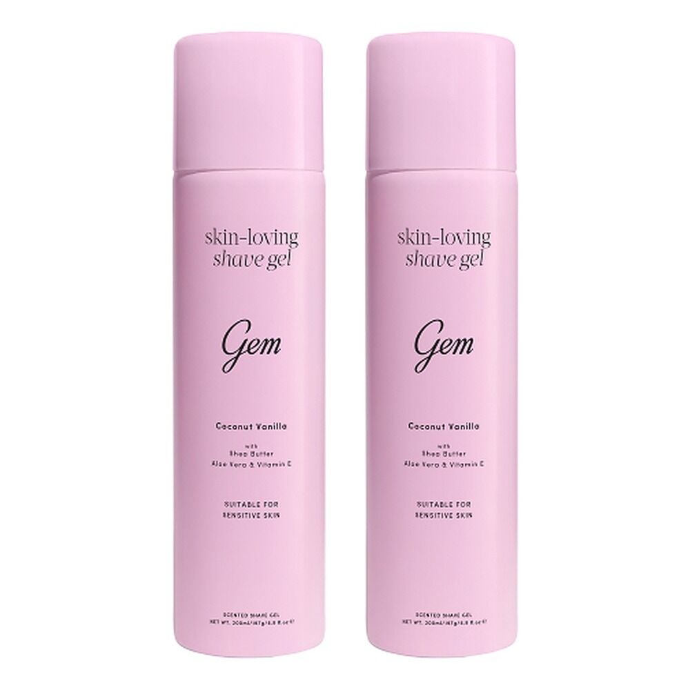 Gem Skin-Loving Shave Gel Coconut Vanilla 195g Pack of 2