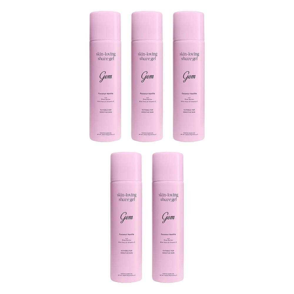 Gem Skin-Loving Shave Gel Coconut Vanilla 195g Pack of 5