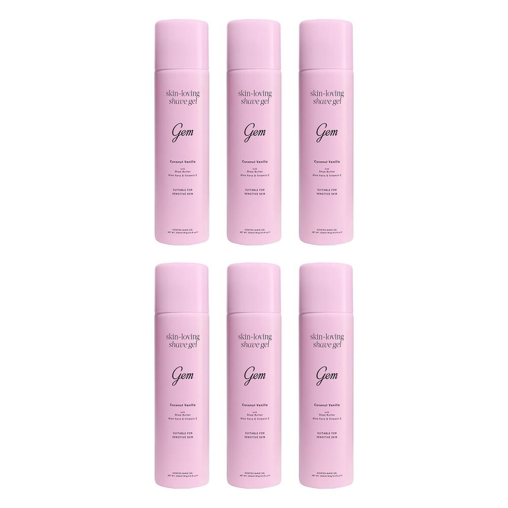 Gem Skin-Loving Shave Gel Coconut Vanilla 195g Pack of 6