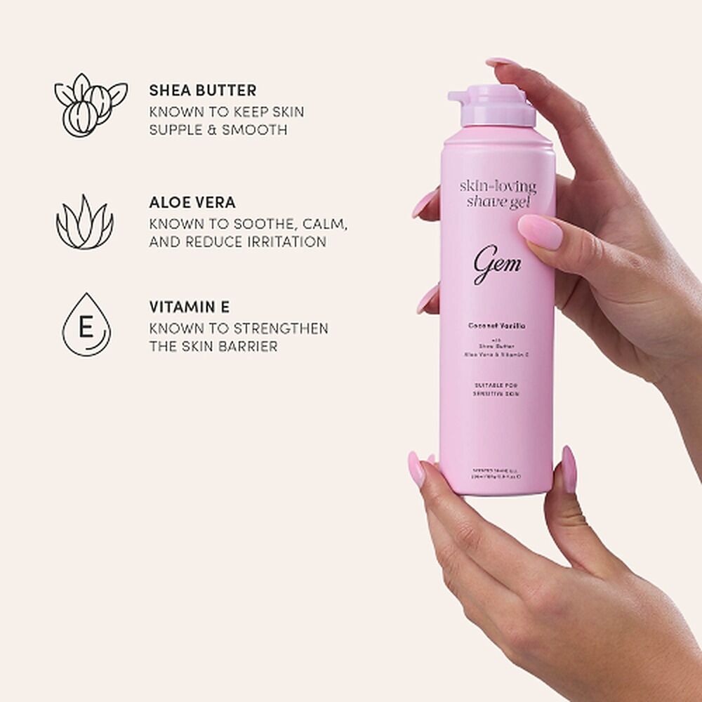 Gem Skin-Loving Shave Gel Coconut Vanilla 195g