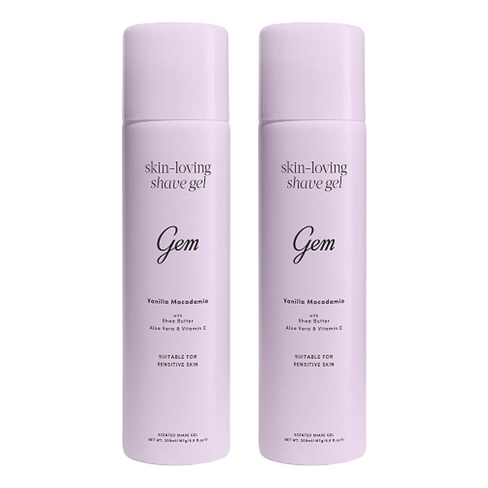 Gem Skin-Loving Shaving Gel Vanilla Macadamia 195g Pack of 2