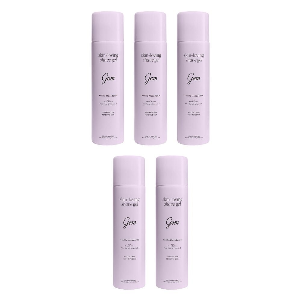 Gem Skin-Loving Shaving Gel Vanilla Macadamia 195g Pack of 5