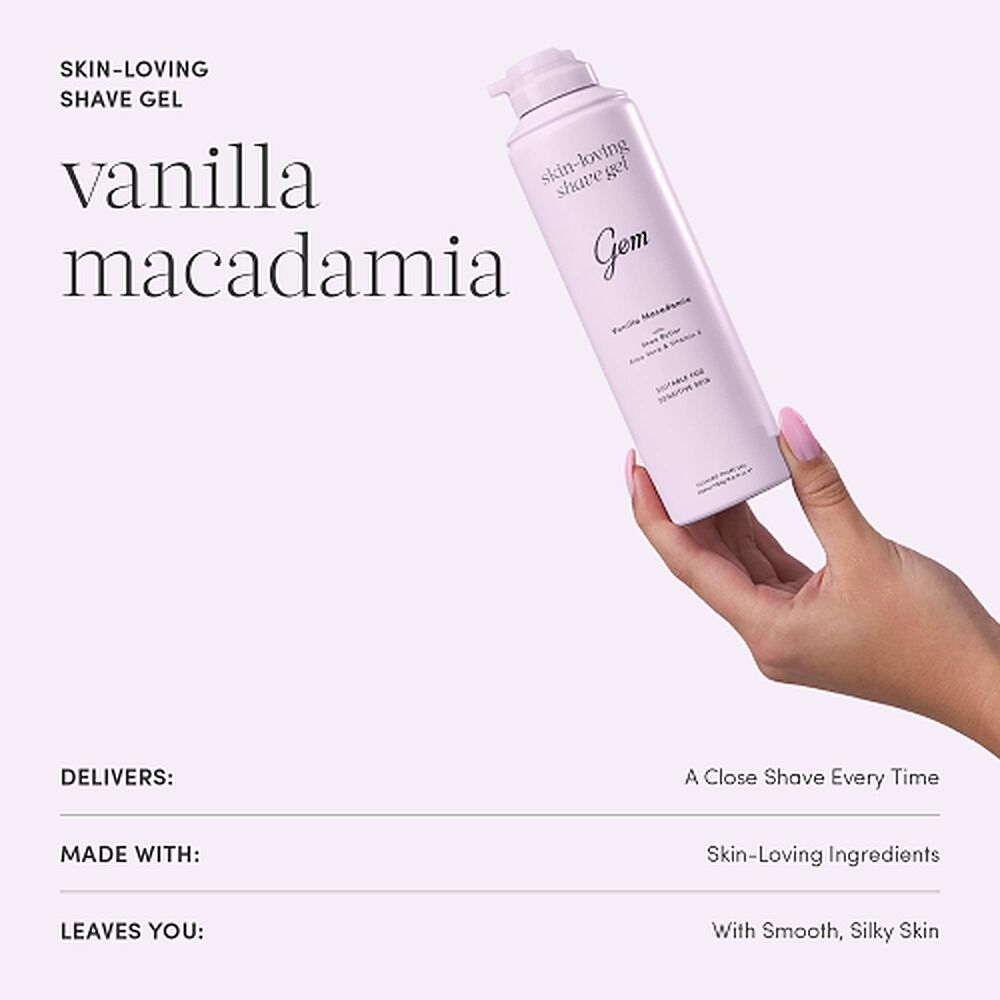 Gem Skin-Loving Shaving Gel Vanilla Macadamia 195g