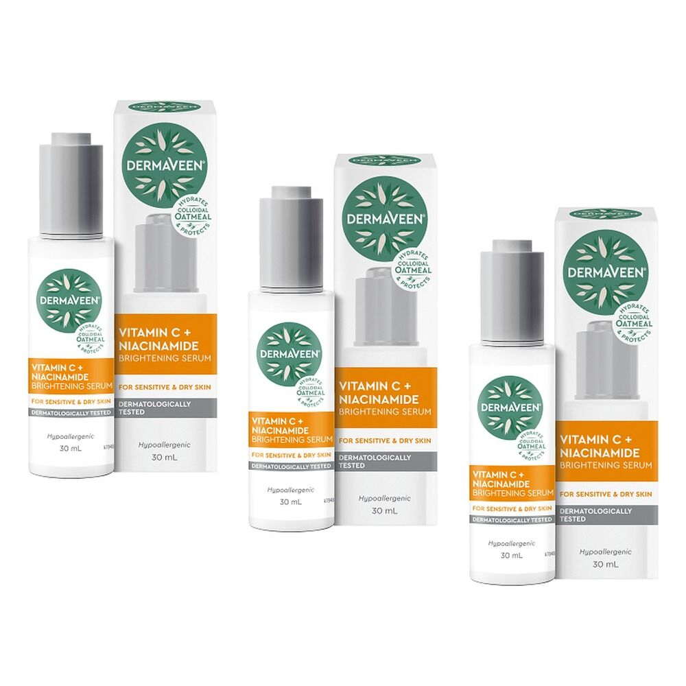 DermaVeen Vitamin C + Niacinamide Brightening Serum 30mL Pack of 3