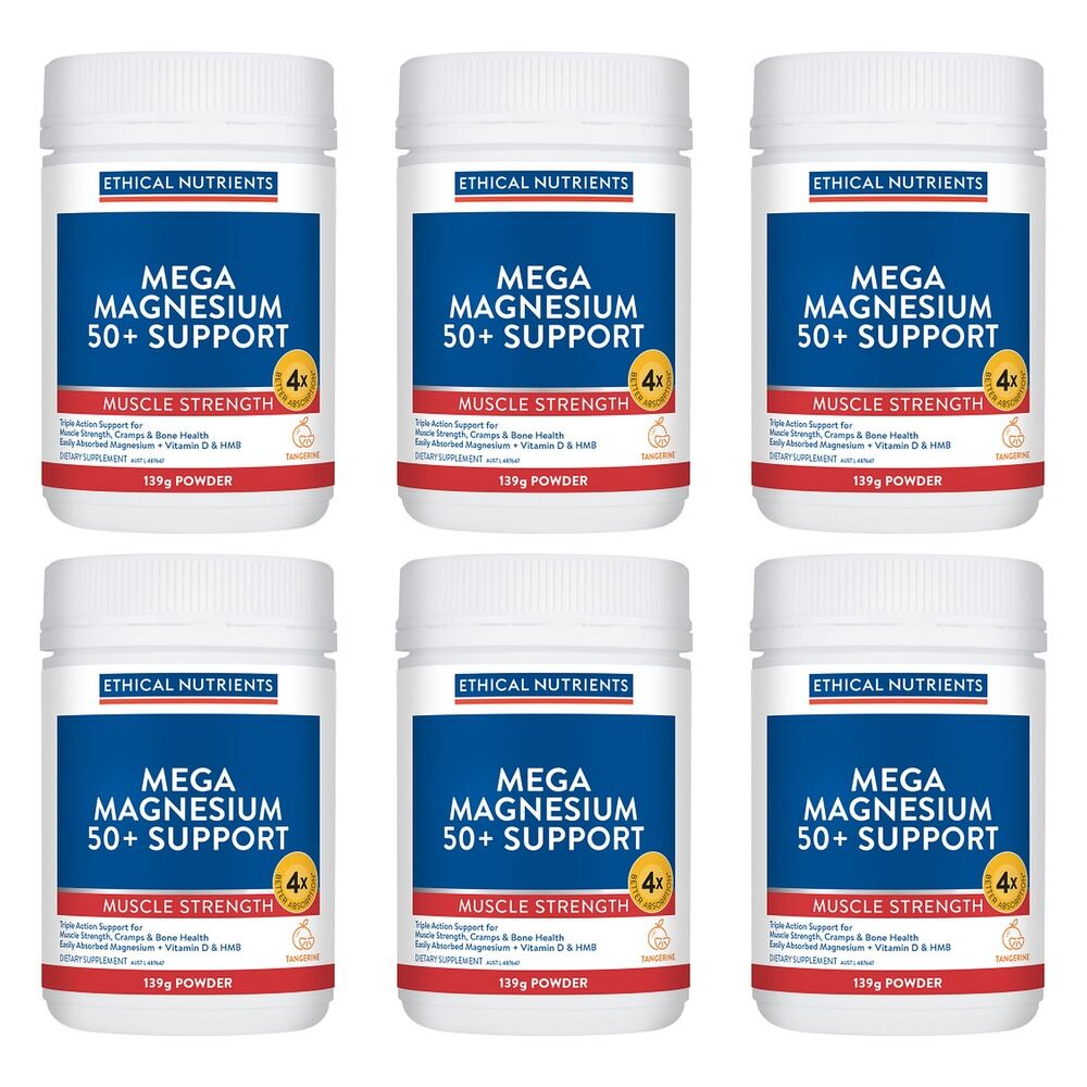 Ethical Nutrients Mega Magnesium 50+ Support 139g Pack of 6
