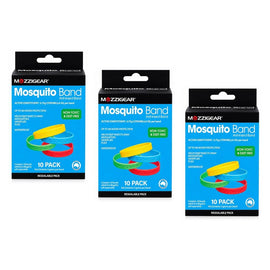 Mozziegear Adults Mosquito Band 10 Pack Bundle of 3