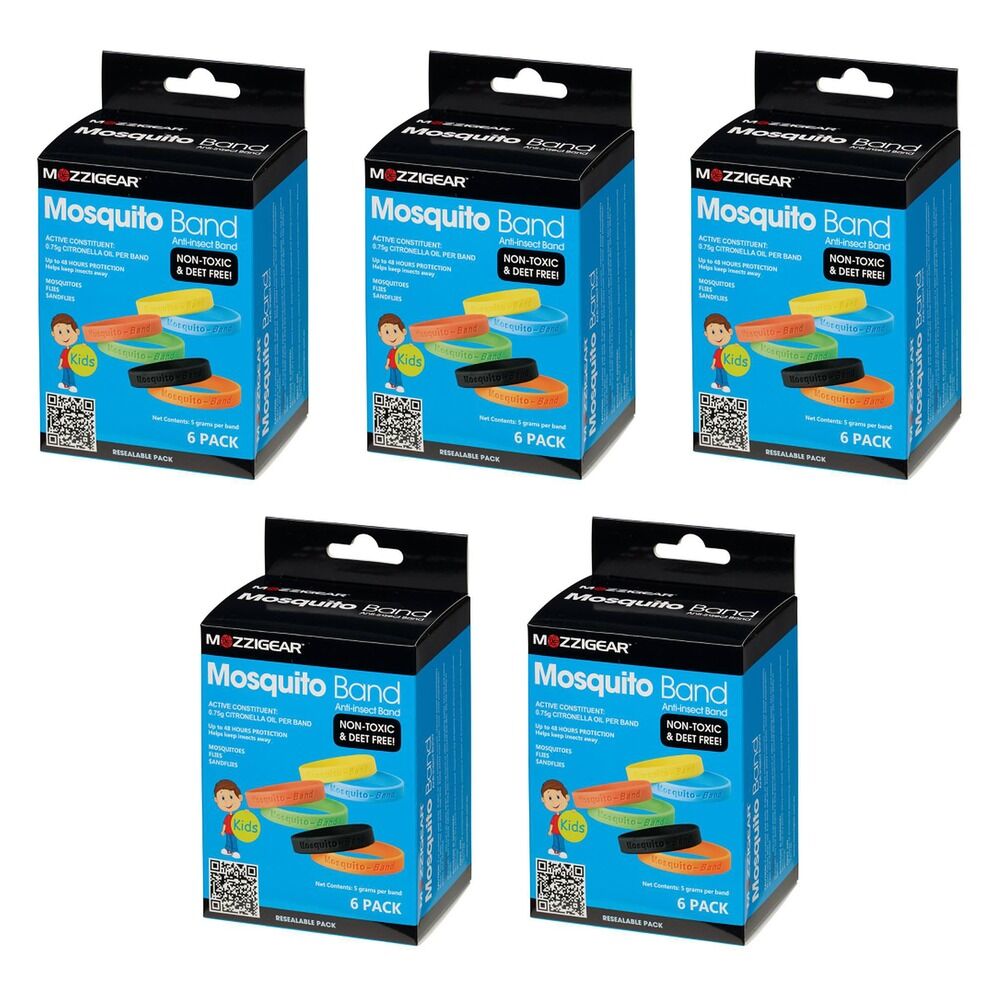 Mozziegear Kids Mosquito Band 6 Pack Bundle of 5