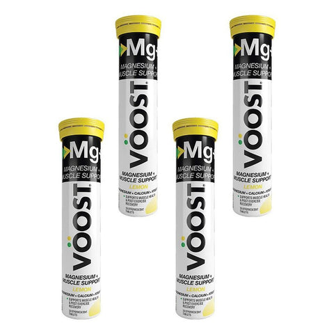 VOOST Magnesium + Muscle Support Lemon Twenty Effervescent Tablets Pack of 4