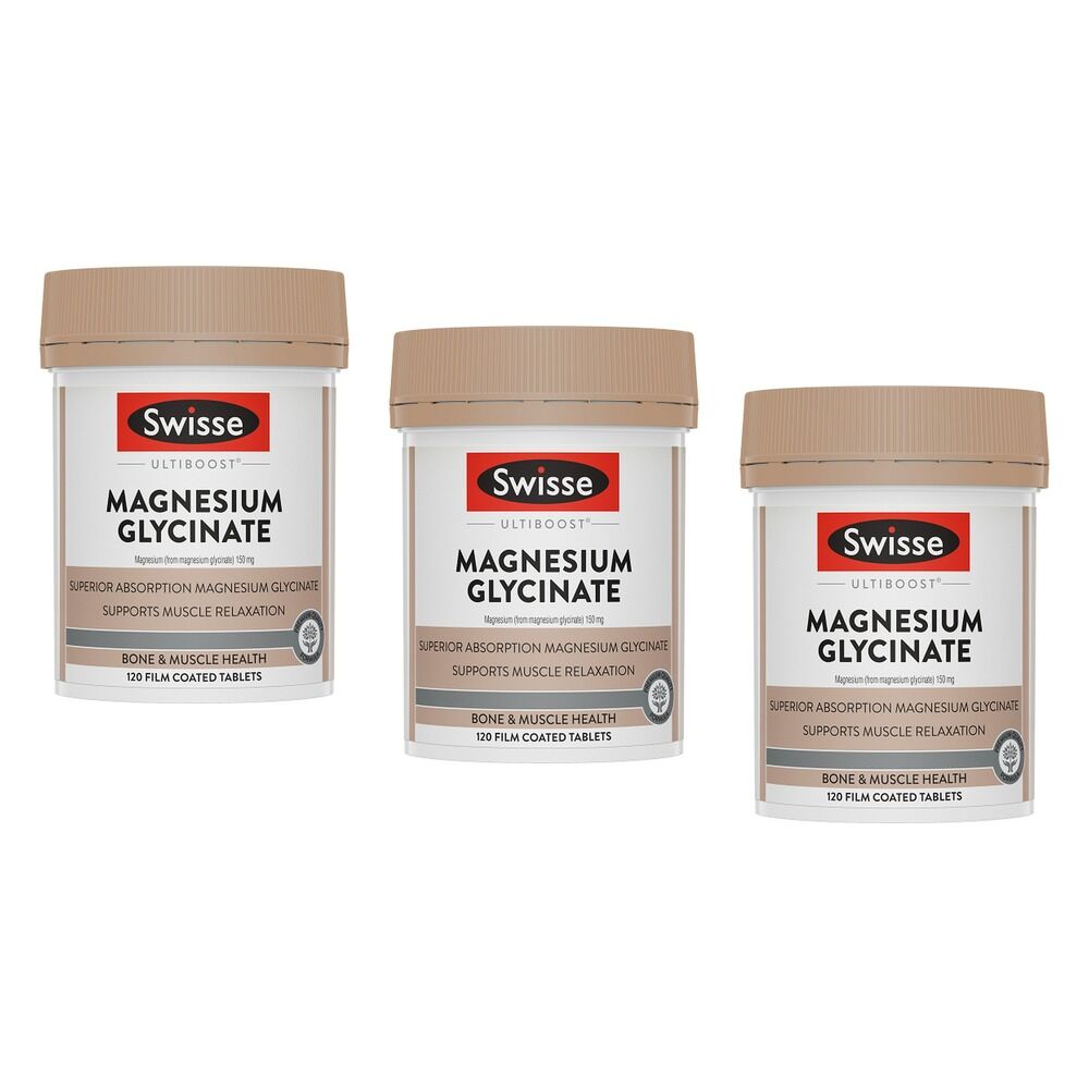 Swisse Ultiboost Magnesium Glycinate 120 Tablets Pack of 3